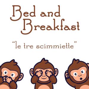 a group of three monkeys with the words bed and breakfast le tree committee at Le tre scimmiette in Lanciano