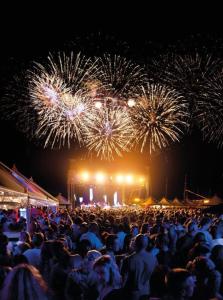 a large crowd of people watching fireworks at aestival at San Eleuterio Guesthouse in Poreč