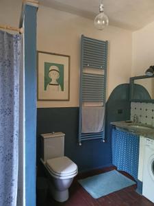 La salle de bains est pourvue de toilettes et d'un lavabo. dans l'établissement A romantic suite in the countryside near Torino, à Pecetto