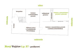 Plán poschodí v ubytovaní Chalupa Nový Vojířov čp. 27