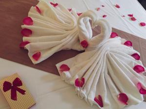 two swans made out of white icing on a cake at Palma in Burgas City