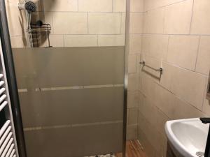 Kúpeľňa v ubytovaní appartement 12 couchages proche piste ski et de randonnées du lioran + 5 fotografií