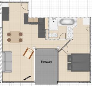 Plán poschodí v ubytovaní Appartement sur les toits, très jolie vue Provence