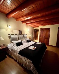 1 dormitorio con 1 cama grande en una habitación en Trawen Hostal Boutique en Caviahue