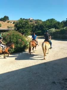 un grupo de gente montando caballos por un camino de tierra en Agrimar 2 en Rignano Flaminio