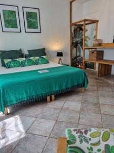 Ein Bett oder Betten in einem Zimmer der Unterkunft Maison d'hôtes Villa des Mascareignes
