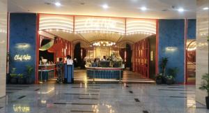 a lobby of a hotel with a restaurant at LUXURY 3r2b Penthouse The Shore Hotel & Residences in Melaka +147 photos