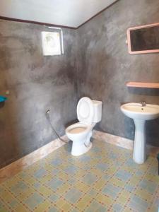 a bathroom with a toilet and a sink at วิมานหมอก ภูทับเบิก in Ban Maeo Thap Boek