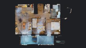 an overhead view of a room with a floor plan at Au Pied Du Mont 1 free parking in Obernai