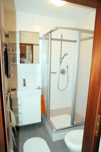 アシャウ・イム・キームガウにあるGschwendtnerhof App14 Ludes-Ennenのシャワーとトイレ付きのバスルーム