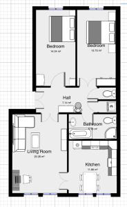 Půdorys ubytování 2 Bedroom Apartment in great location