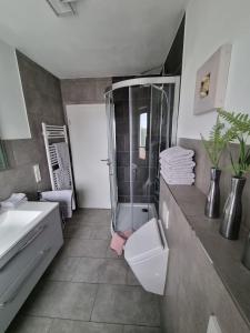 Kamar mandi di Ferienwohnung bei Natie