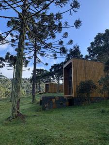 a house in a field with a tree at Estalagem Santa Clara in Urubici +18 photos