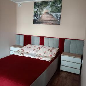 Postel nebo postele na pokoji v ubytování Noclegi na Cichej - Łosiówka