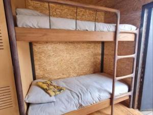 Двох'ярусне ліжко або двоярусні ліжка в номері Aardts Cabins
