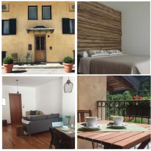 a collage of pictures of a bedroom and a house at La Masca in Gaiola