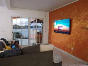 TV a/nebo společenská místnost v ubytování Magnifique Villa avec Jacuzzi (spa)