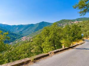 une route vide avec vue sur une montagne dans l'établissement La Casetta di Emma, à Villa Faraldi