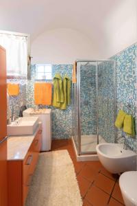 a bathroom with a shower and a sink and a toilet at Residenza delle Palme in Pantelleria +51 photos