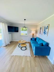 Χώρος καθιστικού στο Ferienwohnung Watten im idyllischen Pruchten