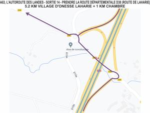 a map of the proposed route for the proposed los angeles sewerageage interchange at chambre au pied de la forêt in Onesse-et-Laharie