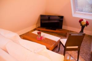 TV a/nebo společenská místnost v ubytování Alpha & Omega Hotel