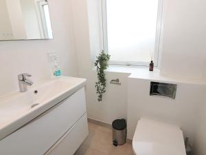 Hadsundにある10 person holiday home in Hadsund-By Traumの洗面台、トイレ、窓のあるバスルーム +51枚の写真