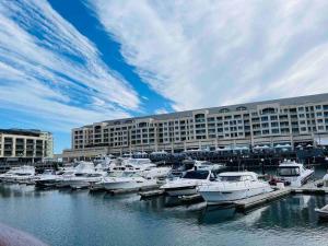 グレネルグにあるbeachfront apartment 5/22 Esplanades seaviewsの造船所の船団