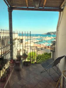a balcony with a view of the ocean at Casa di Grazia in Forio d'Ischia