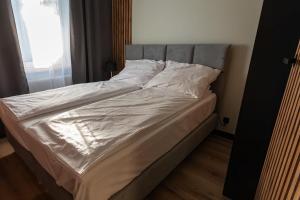 Posteľ alebo postele v izbe v ubytovaní Bison Apartamenty