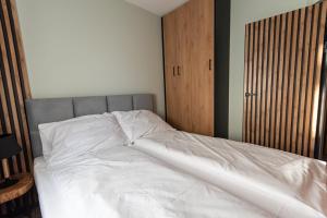 Posteľ alebo postele v izbe v ubytovaní Bison Apartamenty