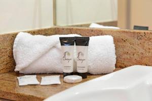 Postelja oz. postelje v sobi nastanitve Harbourfront Darwin Escape with Sea Views and Pool
