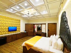 MUGHAL MAHAL HOTEL的电视和/或娱乐中心