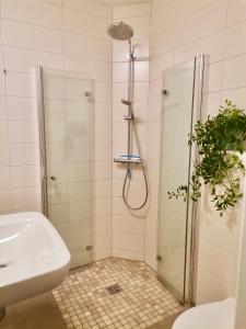Koupelna v ubytování Hofgut Wollin GmbH