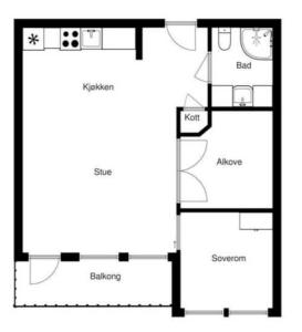 un plano de una casa en Storehorn Apartments Hemsedal, en Hemsedal