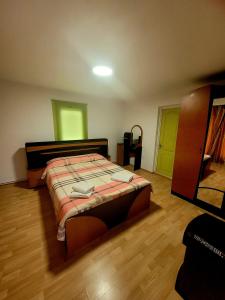 a bedroom with a bed in a room at Casa Delia in Slănic-Moldova