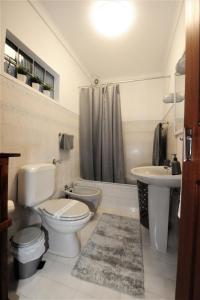 a bathroom with a toilet and a sink at Casa da Salga in Angra do Heroísmo