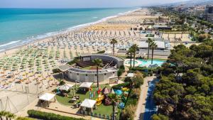 an aerial view of a beach and a resort at Hotel Astor in Alba Adriatica