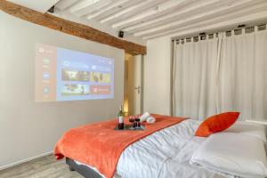 Posteľ alebo postele v izbe v ubytovaní Large and Modern 1Brd Flat at Lovely Saint Germain