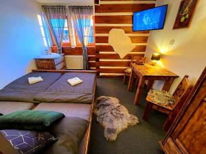 Televízia a/alebo spoločenská miestnosť v ubytovaní Horský hotel Kolínská bouda