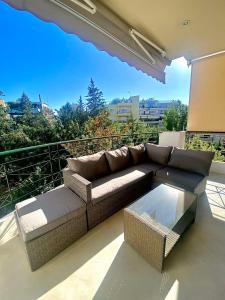 Posezení v ubytování Comfort & Care - spacious flat in Marousi