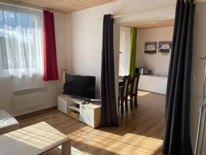 Televízia a/alebo spoločenská miestnosť v ubytovaní Apartmán 7