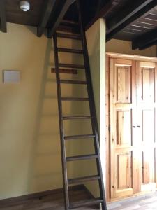 a ladder in a room with a door at Hotel Saueth in Tredós
