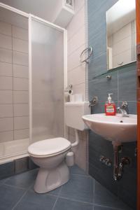 ein Bad mit einem WC und einem Waschbecken in der Unterkunft Apartments by the sea Drvenik Donja vala, Makarska - 6658 in Drvenik