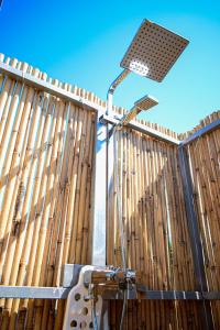 a fence being constructed with a light on it at VILLA MADRE in Marina Serra