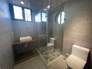 宜蘭市的住宿－Tino House 全新開幕 質感包棟民宿，带淋浴、卫生间和盥洗盆的浴室