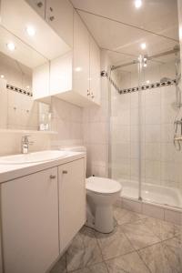 un bagno con wc, lavandino e doccia di cu@thesea a Ostenda