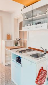 Кухня або міні-кухня у Villa Herkules - privates zwei Zimmer Apartment am Waldrand mit 2x Smart TV und kostenlosen Parkplätzen