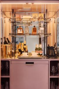 a kitchen with a counter with some food on it at Hotel Barrière Fouquet's New York in New York