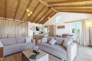 sala de estar con sofá y mesa en Villa Feax Ocean View, en Ereikoússa